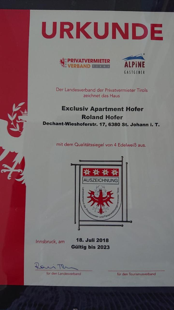 Exklusiv Apartment Hofer Sankt Johann in Tirol Bagian luar foto